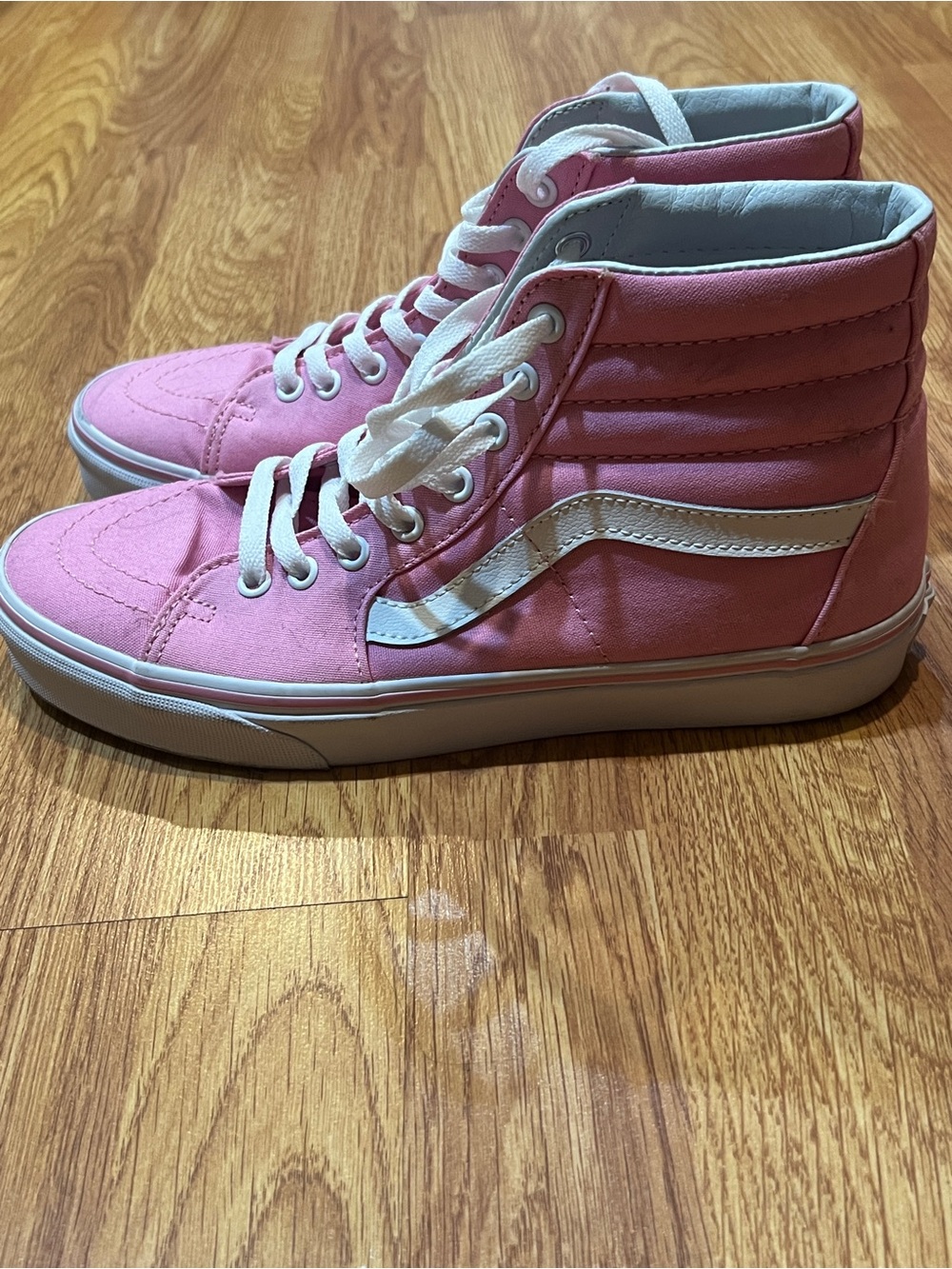 Vans Pink High-Top Classic Stripe Sneakers